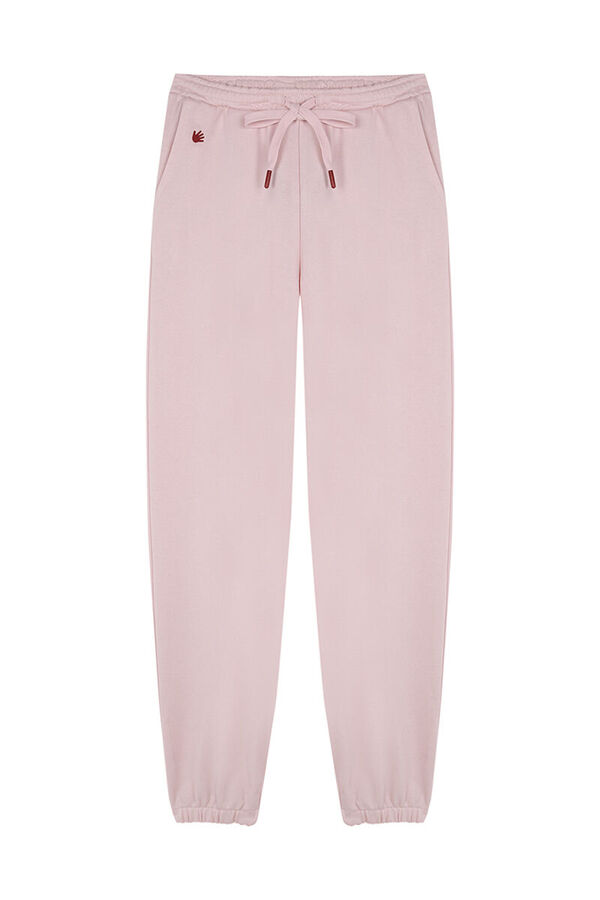 Womensecret Pantalón largo jogger felpa rosa rosa