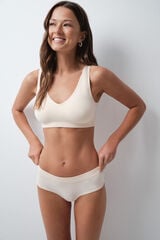 Women'secret Panty brasile&ntilde;o ancho de microfibra nude beige