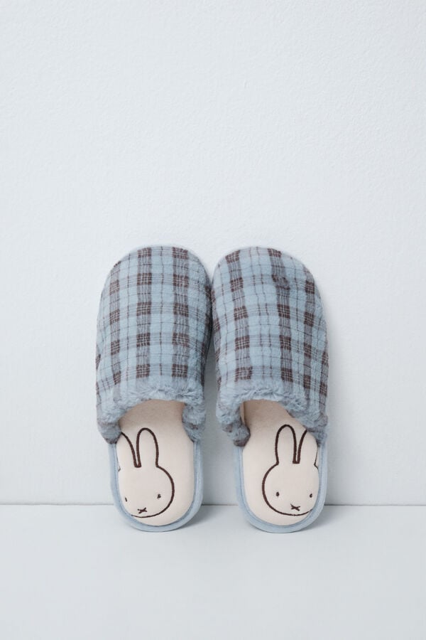 Women'secret Pantuflas de nudo borreguito verde azul