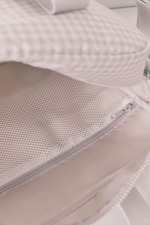 Womensecret Bolsa de premamá grande de cuadros vichy en gris oscuro . gris