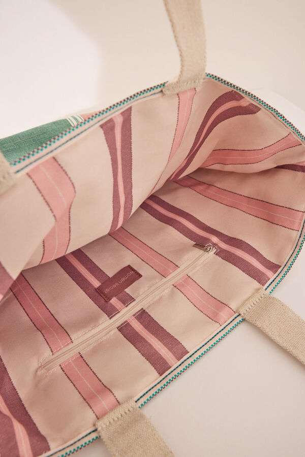 Womensecret Bolsa grande de rafia , bolsa estampado