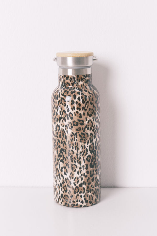 Women'secret Botella de metal con estampado animal estampado