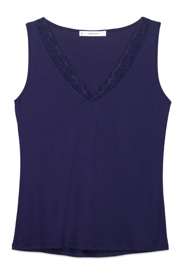 Women'secret Playera extra suave de tejido azul azul