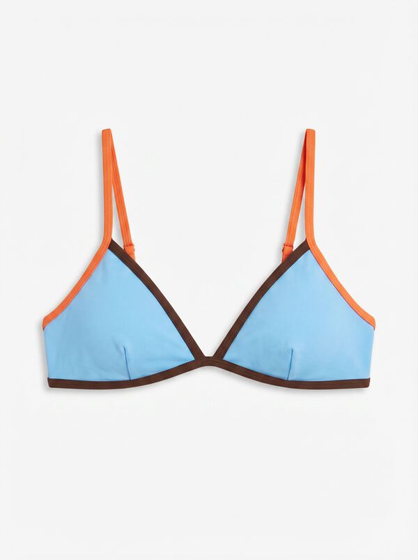 HI&BYE Top bikini triangular fijo azul azul