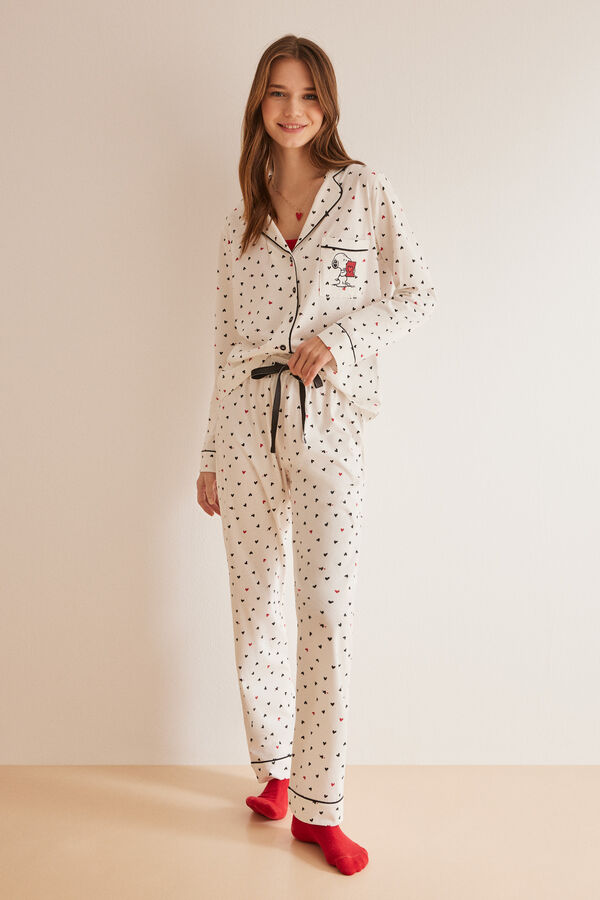 Womensecret Pijama camisera 100% algodón Snoopy blanco