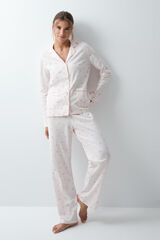 Women'secret Pijama larga camisera de algod&oacute;n con estampado floral rosa