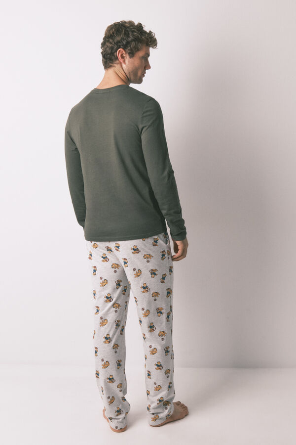 Women'secret Pijama larga "Garfield" para hombre 100% algodón kaki