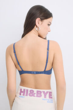 Womensecret Sujetador triangular relleno fijo azul oscuro azul