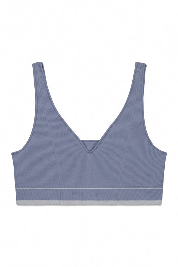 Women'secret Top LOVELY triangular sin costuras azul azul