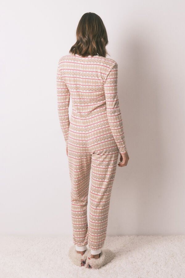 Women'secret Jumpsuit Mafalda mono largo textura jumpsuit con cenefas  estampado