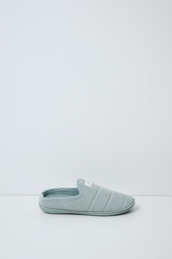 Women'secret Zapatillas de casa de suela acolchada verde verde