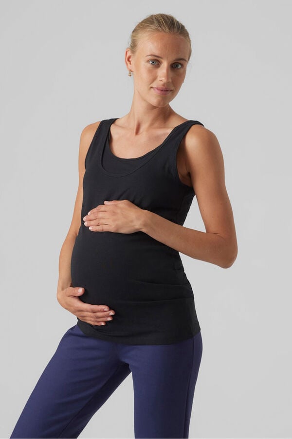 Mamalicious Pack playera de tirantes maternity y lactancia negro