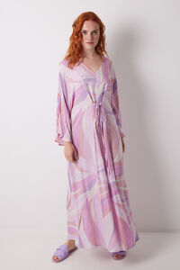 Womensecret Vestido midi viscosa allover geométrico estampado