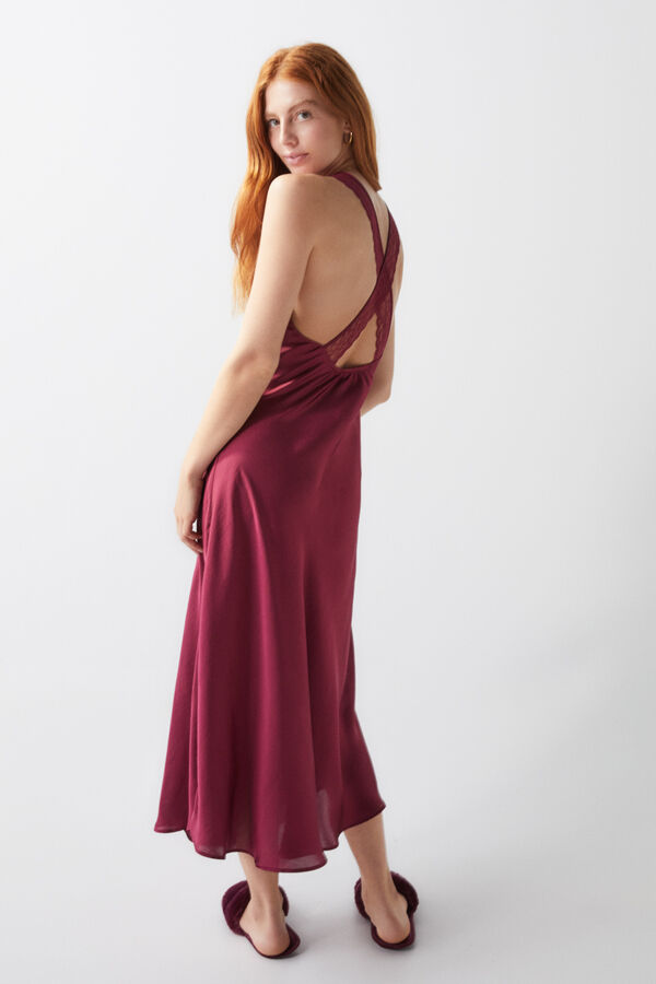 Womensecret Camisón midi satín morado púrpura