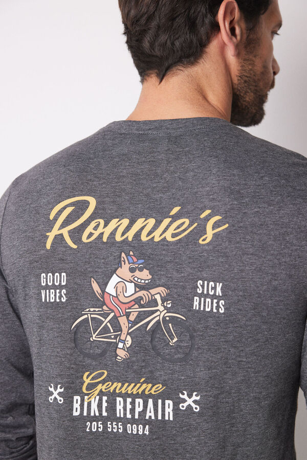 Womensecret Pijama larga hombre algodón Ronnie's gris