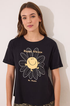 Womensecret Pijama corta de algodón Little Miss Mr. Men  negro