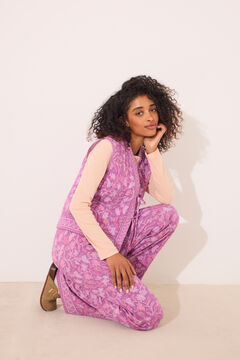 Womensecret Chaleco acolchado morado con estampado floral estampado