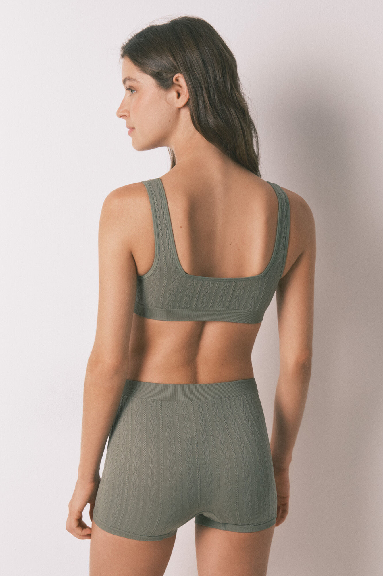 Women'secret Panty b&oacute;xer sin costuras tricot verde