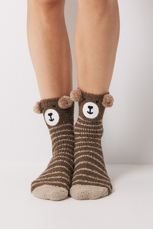 Womensecret Calcetines pelo oso marrón  café