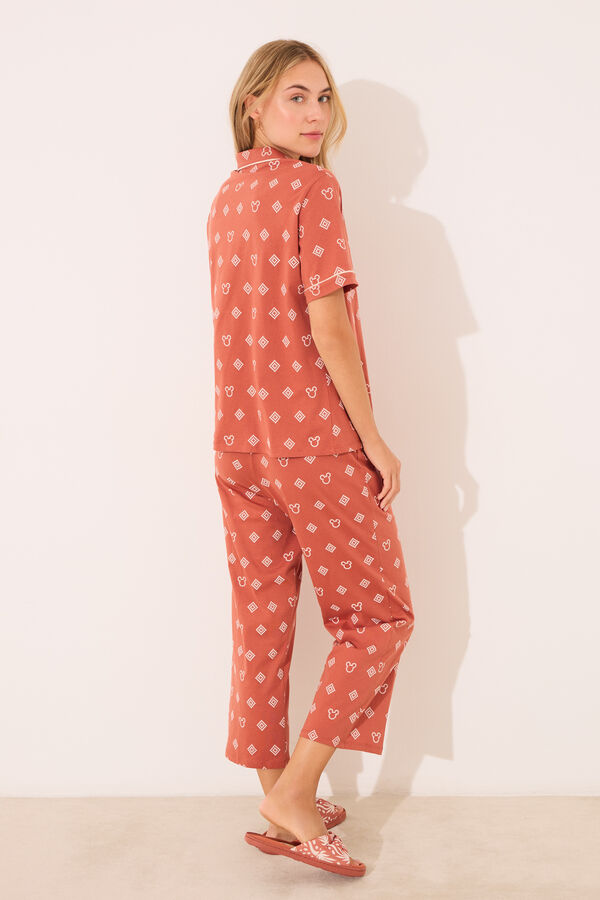 Womensecret Pijama camisera de Mickey Mouse 100% algodón naranja