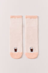 Women'secret Calcetines cortos bordado vermut rosa