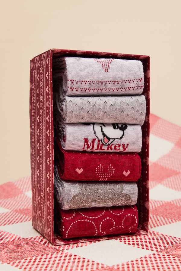 Womensecret Pack 6 calcetines Mickey Mouse estampado
