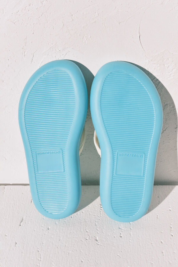 Women'secret Chanclas efecto bloques color azul