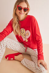 Womensecret Pijama 100% algodón Piolín rojo