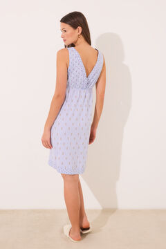 Womensecret Camisón corto 100% algodón flores azules estampado