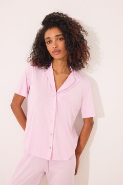 Womensecret Pijama camisera Capri de viscosa rosa rosa