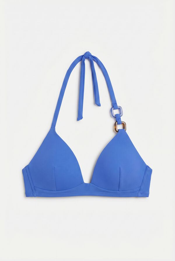 Women'secret Top bikini triangular fijo azul azul