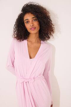 Womensecret Bata midi de viscosa rosa rosa