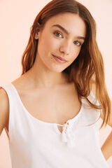 Womensecret Pijama corta tirantes patchwork blanco 100% algodón rosa