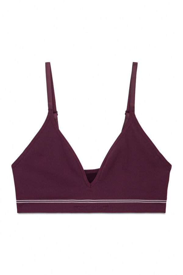 Women'secret Top triangular NATURAL sin costuras granate p&uacute;rpura