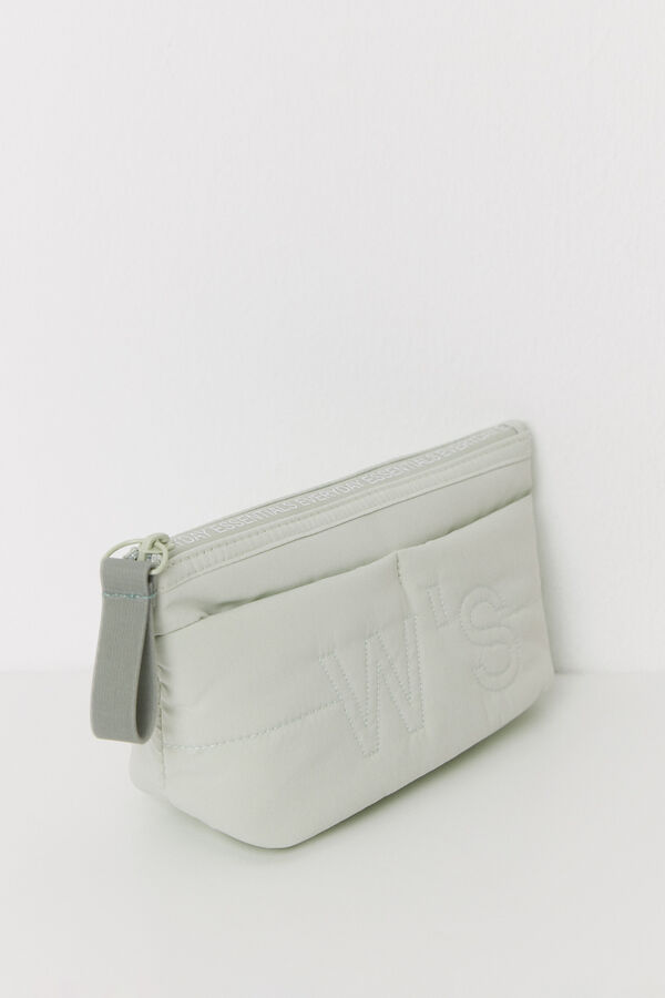 Womensecret Neceser pequeño acolchado verde gris