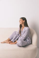 Women'secret Pijama camisera de satén con estampado geométrico púrpura