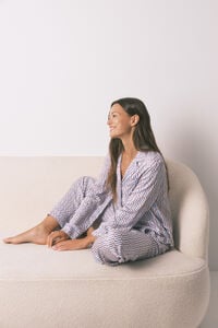 Women'secret Pijama camisera de satén con estampado geométrico