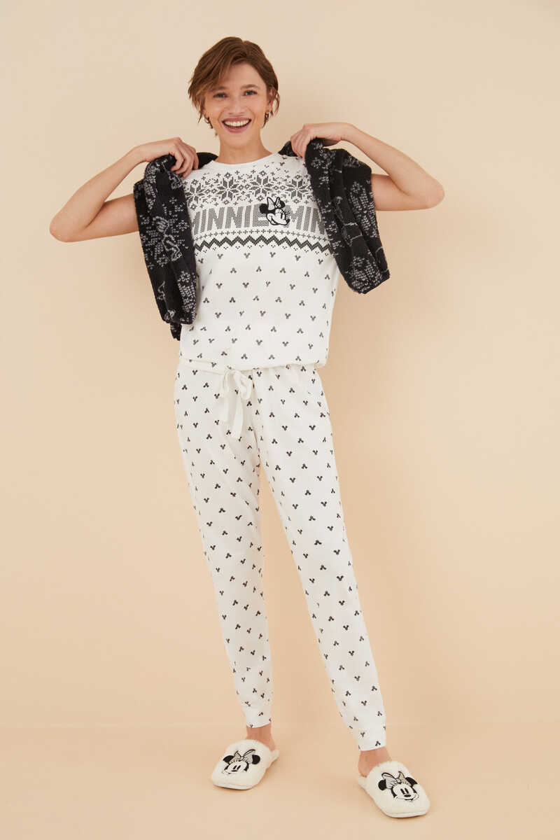 Womensecret Pijama 100% algodón Minnie Mouse manga corta blanco
