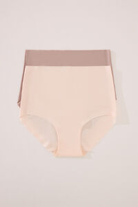 Womensecret Pack de 2 panties de microfibra de cintura alta  blanco