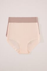 Womensecret Pack de 2 panties de microfibra de cintura alta blanco