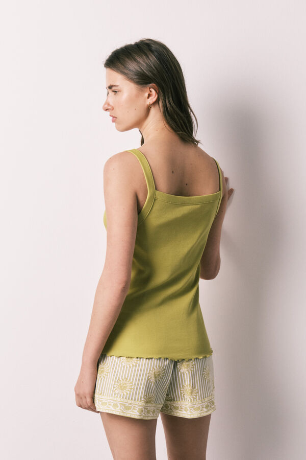 Women'secret Pijama corta de tirantes verde verde