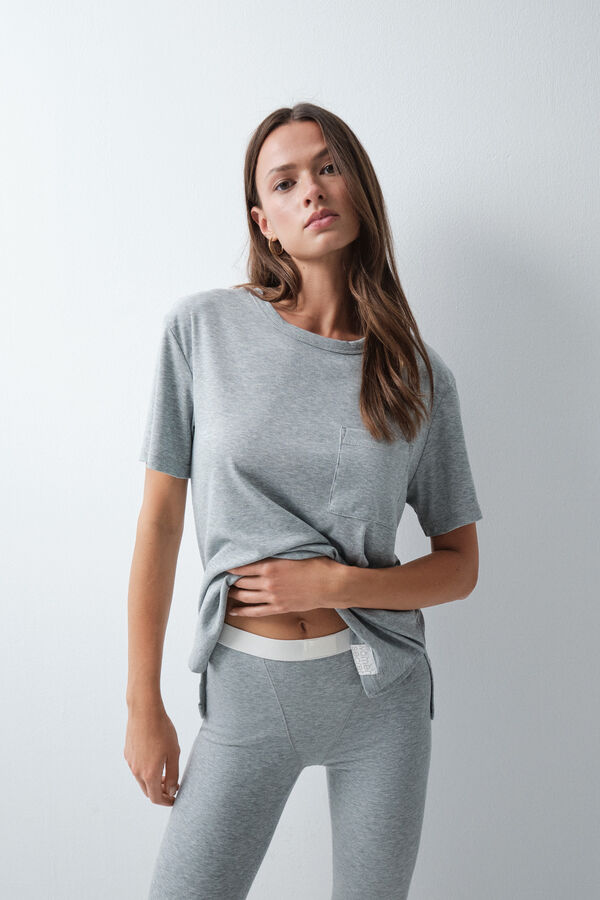 Women'secret Pijama larga playera legging gris gris