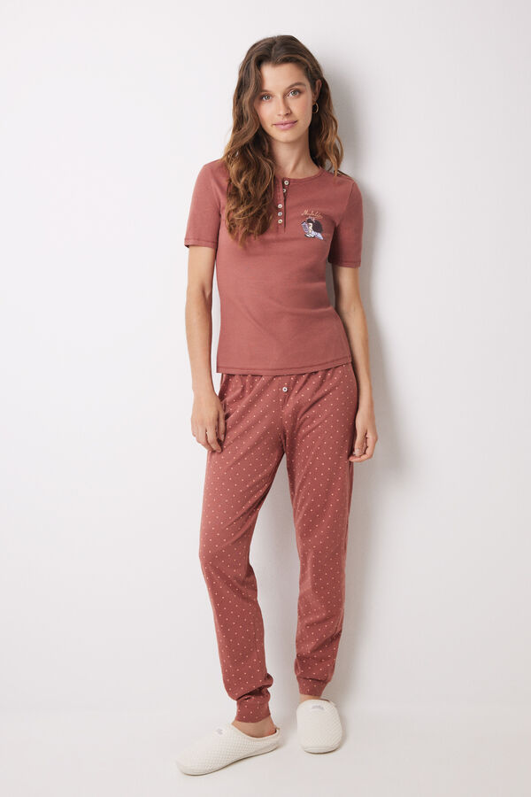 Womensecret Pijama algodón Mafalda café café