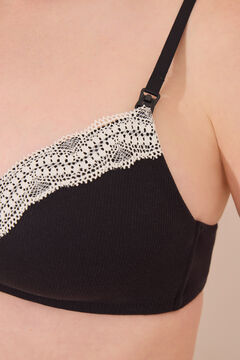Womensecret Brasier premamá de canalé negro CHARMING negro