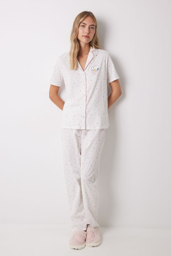Womensecret Pijama camisera 100% algodón corazones rosa rosa