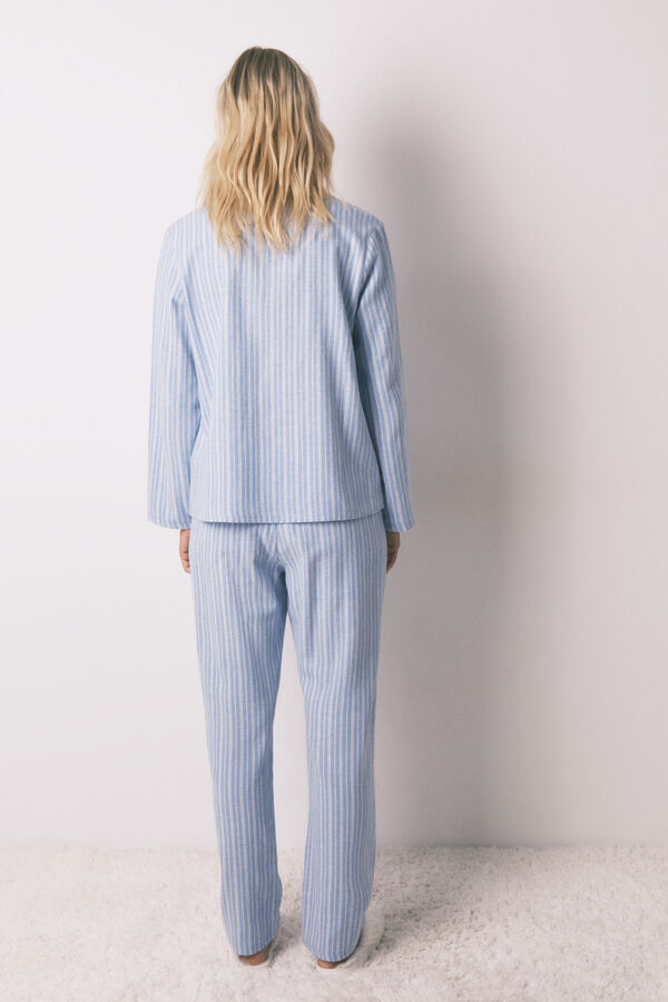 Women'secret Pijama camisera de rayas , 100% algodón azul