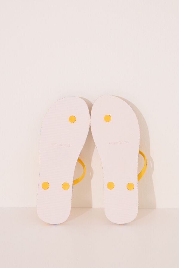 Womensecret Chanclas Smiley con tirantes amarillas azul