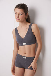 Womensecret Culotte de canalé gris sin costuras gris