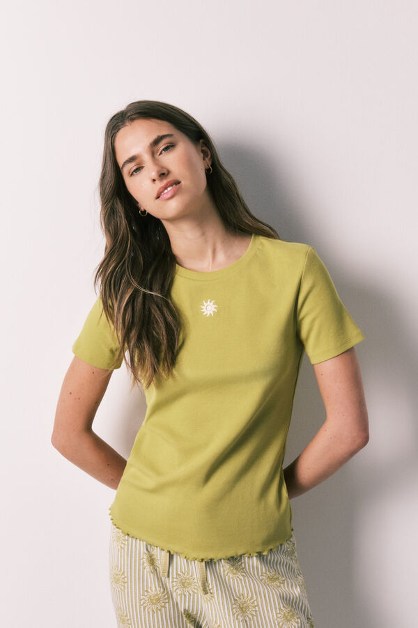 Women'secret Pijama capri de algod&oacute;n soles verde verde