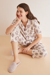 Women'secret Pantuflas casa chenilla morado morado/lila